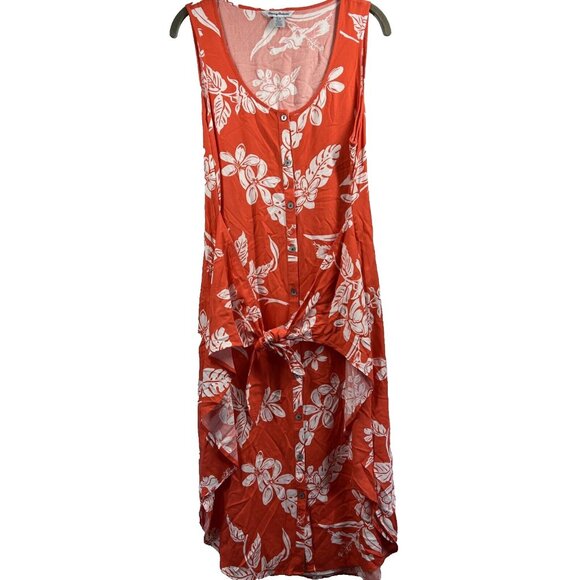 Tommy Bahama Dresses & Skirts - Tommy Bahama Women's Dress SP Small Petite Orange White Tropical Sundress Button
